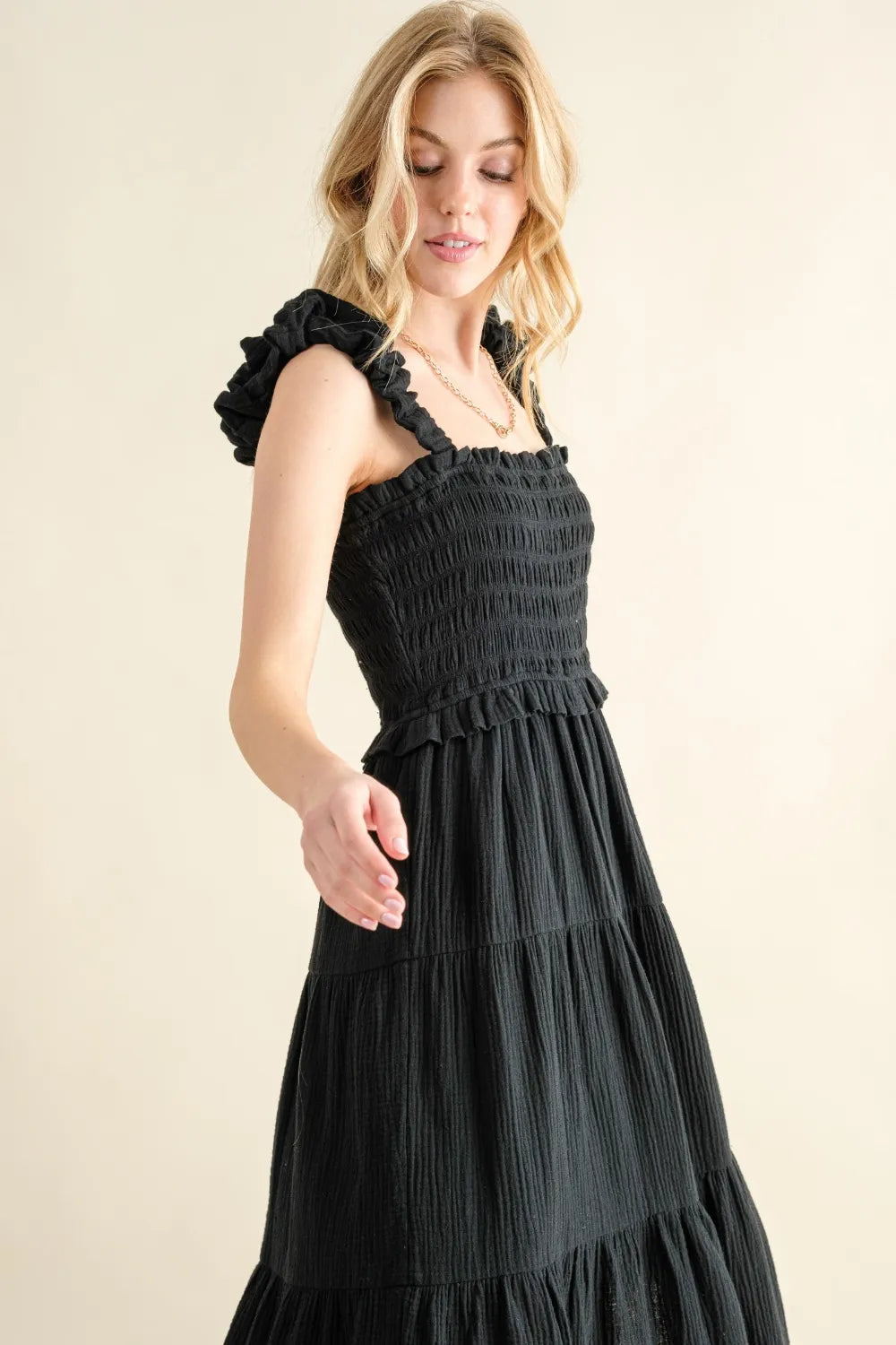 Comfortable, sun dress, black, women's clothing