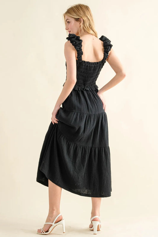Comfortable, sun dress, black, women's clothing