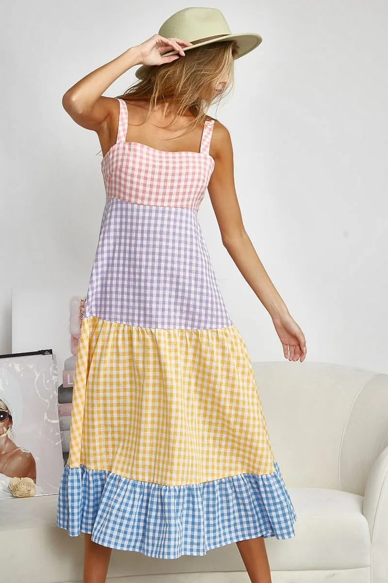 comfortable, multi color, pink, purple, yellow, blue, sun dress, women’s clothing