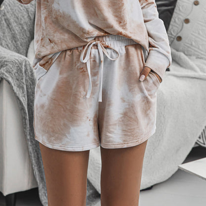 Comfortable, shorts, beige, white, tie dye, women’s clothing