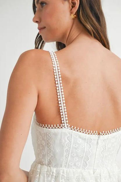 Comfortable, white, sun dress, flower pattern, women’s clothing