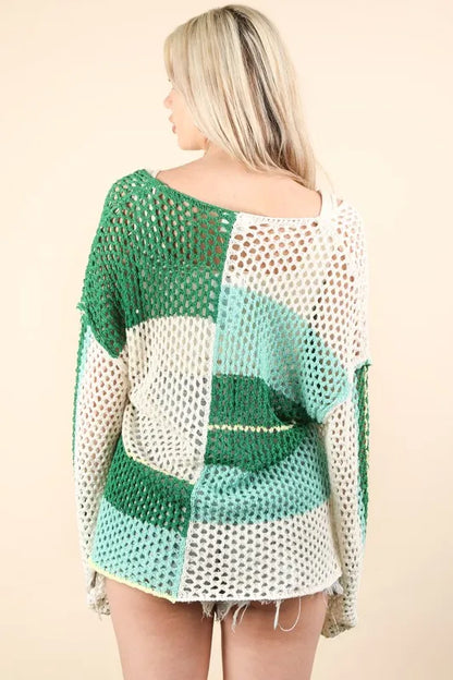 comfortable, multi color, green, blue, white,  sweater, women’s clothing