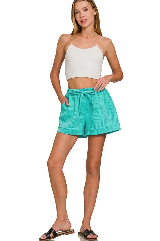 Turquiose shorts, comfortable, women’s clothing