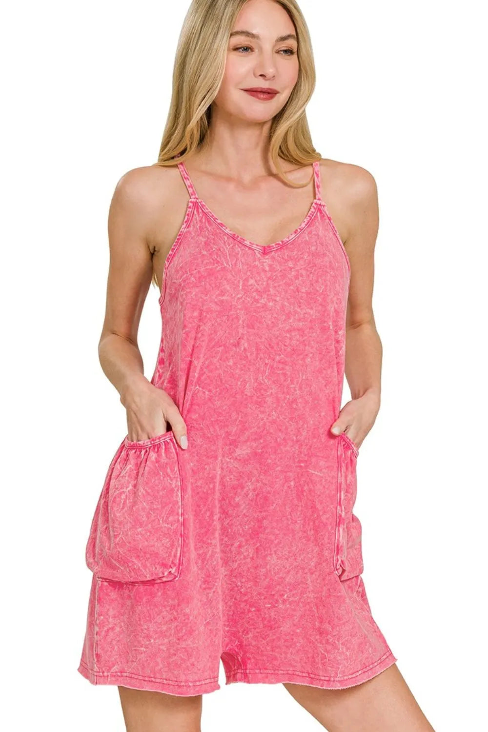 Pink romper, comfortable, women’s clothing
