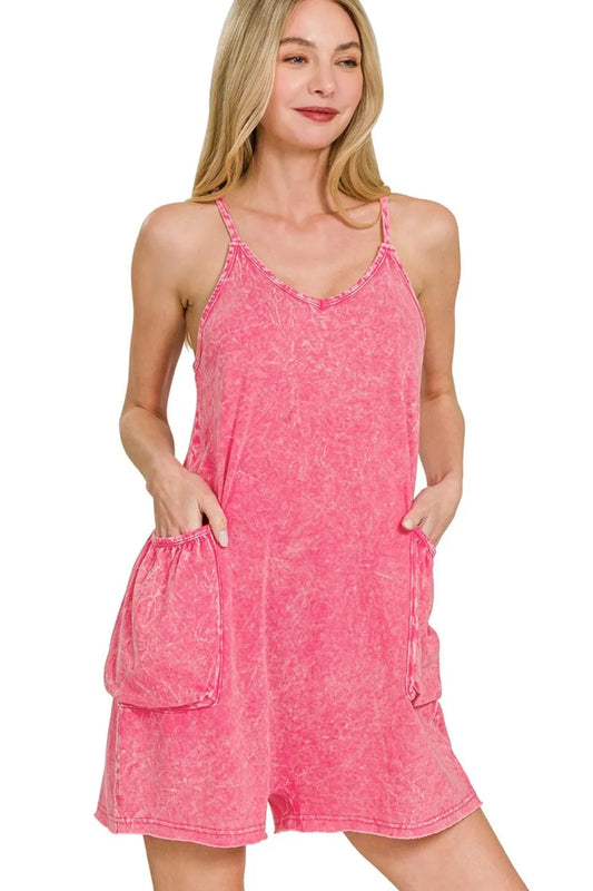 Pink romper, comfortable, women’s clothing