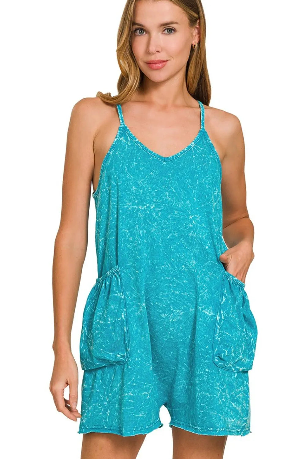 Comfortable, romper, aqua, turquoise, women's clothing 