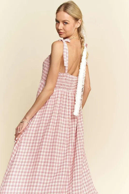 Comfortable, red, white, sun dress, pattern, women’s clothing