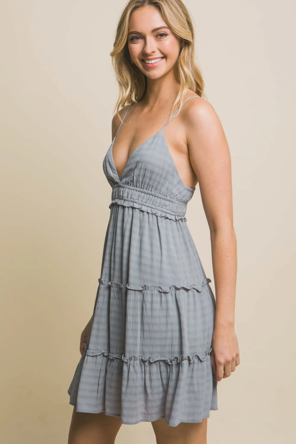 Comfortable, sun dress, grey, women's clothing 