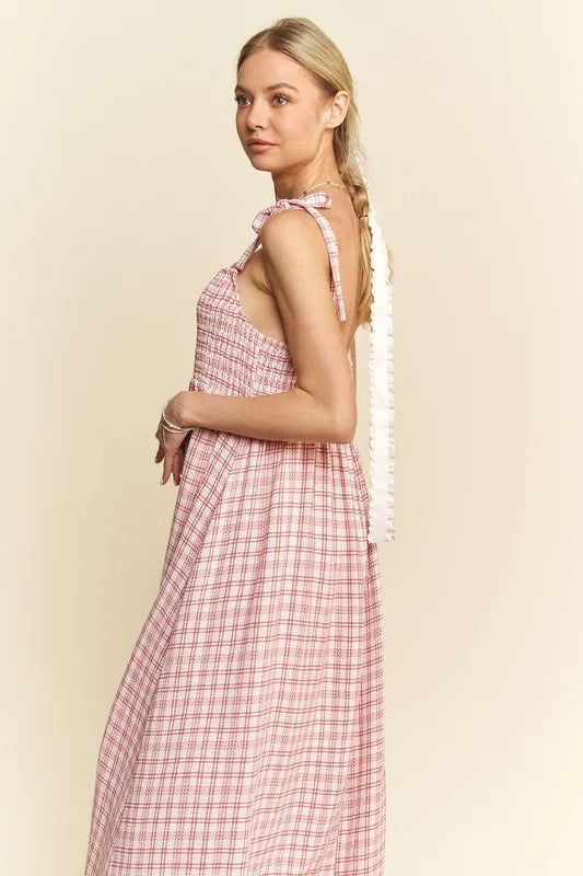 Comfortable, red, white, sun dress, pattern, women’s clothing