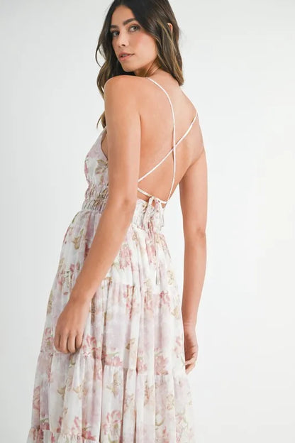 Comfortable, sun dress, flower pattern, white, women's clothing 