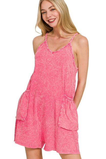 Pink romper, comfortable, women’s clothing